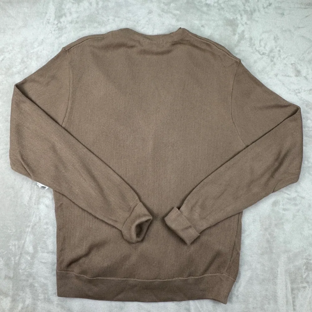 Vintage Towncraft JCPenney Men XL Tan Brown Grunge Prep Cardigan Sweater NWT